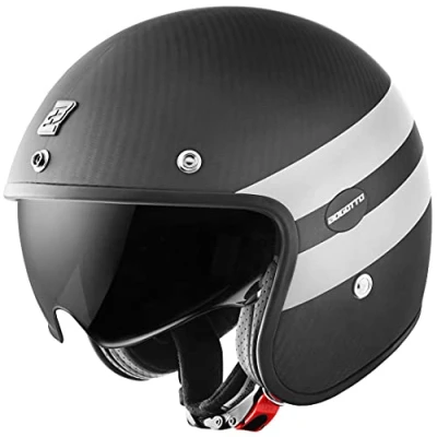 Abbildung von Bogotto V587 Crono Carbon Jethelm, schwarz matt/weiß, XL