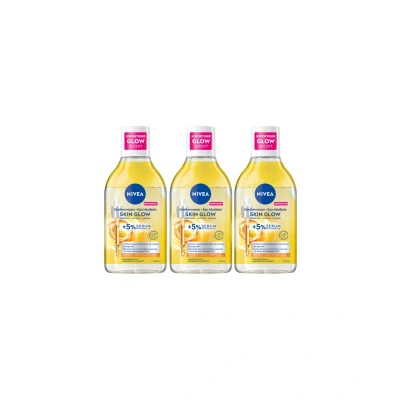Abbildung von Nivea Gesichtswasser Mizellenwasser Skin Glow Make Up Entferner reinigend 3x400ml, 3 tlg., Vitamin C, E