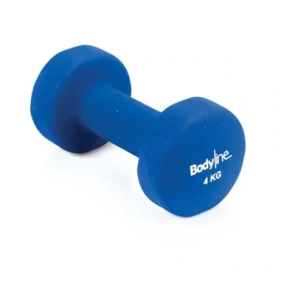 Abbildung von Bodyline Hantel aus Gusseisen mit Neoprenüberzug 4 kg stoßfest und rutschfest einzeln Fitnessstudio HomeGym