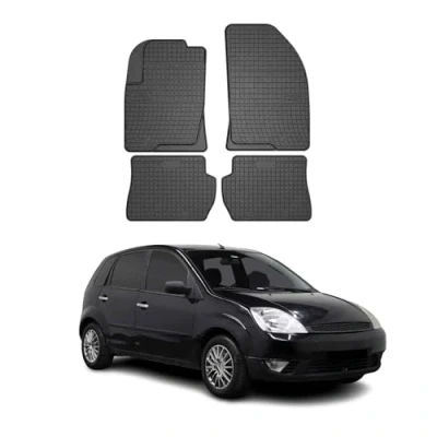 Abbildung von OMAC Gummi Fußmatten kompatibel mit Ford Fiesta MK5 2002 2008 Automatten Schwarz 4tlg