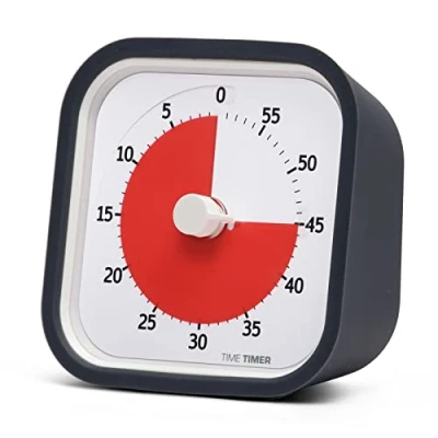 Abbildung von TIME Timer MOD Visueller 60 minuten Countdown für Klassenzimmer, Besprechungen, Geräuschlosem Betrieb und austauschbarer Silikon Schutzgehäuse.