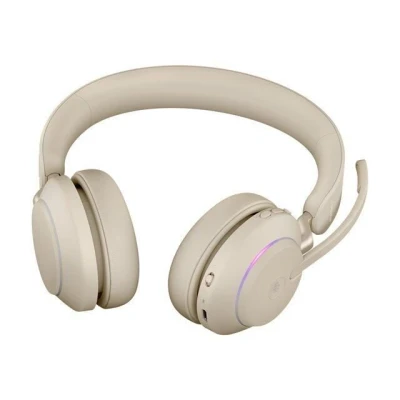 Abbildung von Jabra Evolve2 65 Wireless PC Headset Noise Cancelling Microsoft Teams Certified Stereo Headphones With Long Lasting Battery USB A Bluetooth Adapter Beige