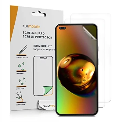 Abbildung von kwmobile 3X Displayschutzfolie kompatibel mit OnePlus Nord Folie klare Schutzfolien Set in transparent