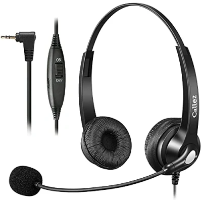 Abbildung von Telefon Headset 2,5mm mit Mikrofon Noise Cancelling, Schnurlos Festnetztelefone Kopfhörer DECT Kompatibel Panasonic Gigaset CL660 S850 C430A Grandstream Cisco SPA Polycom, Kristallklar Chat