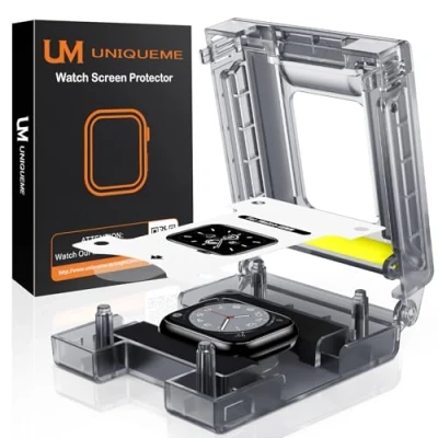 Abbildung von UM UNIQUEME 4 Stück Schutzfolie für Apple Watch Series 10 46 mm Folie,Flexible TPU iwatch Displayschutz, Blasenfreie, Weich HD Klar Displayfolie, Volle Abdeckung, Anti Staub