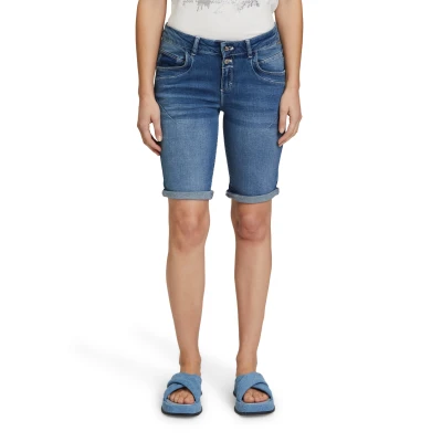Abbildung von Cartoon Stickerei Jeans Shorts, Damen, Größe: 34, Blau