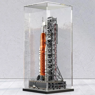 Abbildung von FYHCY Transparente Vitrine aus Acryl, kompatibel mit Le*Go 10341 Space Launch System, transparente, staubdichte (Modell Nicht im Lieferumfang enthalten) A