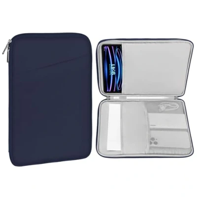 Abbildung von MoKo Tablet Tasche, Sleeve Tasche für 13 Zoll iPad Pro M4 2024 OLED, Air M2 2024, 12,9 2022 2015, Galaxy Tab S9+/S8+ 12,4&quot;, Portfolio Indigo