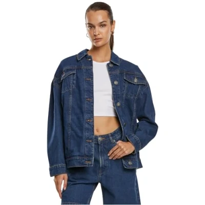 Abbildung von Urban Classics Oversized 90‘S Jeansjacke, Damen, Größe: XL, Mid indigo washed