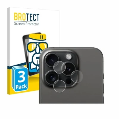 Abbildung von BROTECT Schutzglas für Apple iPhone 15 Pro (NUR Kameraschutz) (3 Stück) Schutzfolie Panzer Folie Glas [Extrem Kratzfest 9H, Anti Fingerprint,