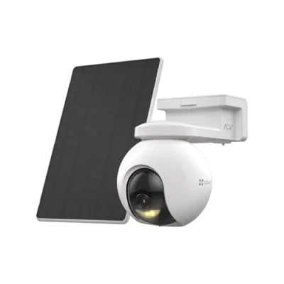 Abbildung von EZVIZ 4K Solar Überwachungskamera Aussen Akku, 360 PTZ Kabellose WLAN Kamera mit Solarpanel, 10400 mAh 8MP Farbnachtsicht, KI Personen und Fahrzeugerkennung, Zwei Wege Audio, CB8 Pro Kit