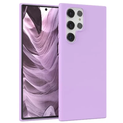 Abbildung von EAZY Case Silikonhülle für Samsung Galaxy S22 Ultra 5G Hülle Silikon Lila weich stoßfeste Handyhülle Schutzhülle mit Kameraschutz Dünn Premium Schutz Cover TPU Bumper Violett
