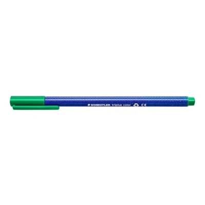 Abbildung von STAEDTLER Filzstifte triplus color, grün, dreikant, stabile, eindrucksichere Spitze, Linienbreite ca. 1 mm, kindgerecht, hohe Qualität Made in Germany, 10 fibre tip pens im Kartonetui, 323 5