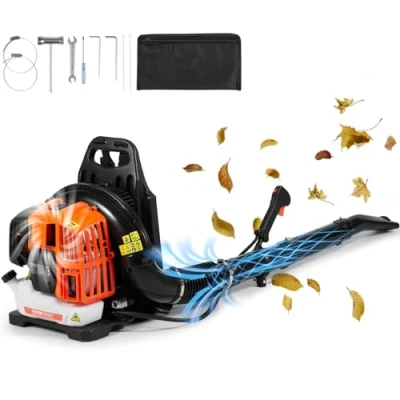 Abbildung von VEVOR Laubbläser Rucksack 52 CC 2 Takt Benzin 480 CFM Luftvolumen