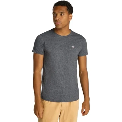 Abbildung von Tommy Jeans SLIM Jaspe NECK Tshirt basic, Herren, Größe: 54, New charcoal