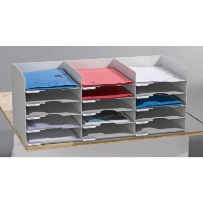 Abbildung von PAPERFLOW Sortierstation DIN A4+ 15 Fach lichtgrau