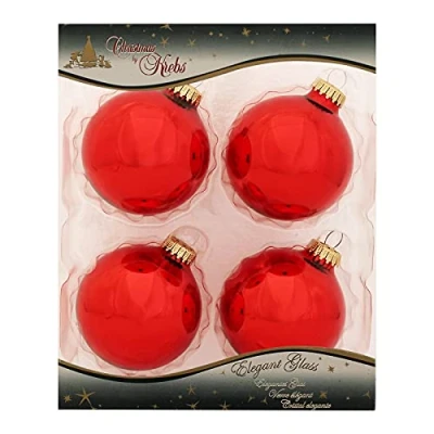 Abbildung von Weihnachtsrot, Kugeln uni 8 cm
