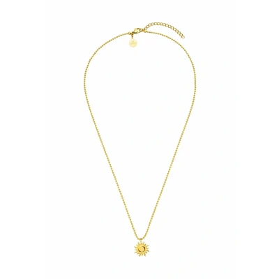 Abbildung von Purelei® Damen Sonnen Kette Filigrane Kugelkette mit Anhänger aus Edelstahl (18K vergoldet, Silber, Roségold) Verstellbare Länge 50/55 cm (Gold)