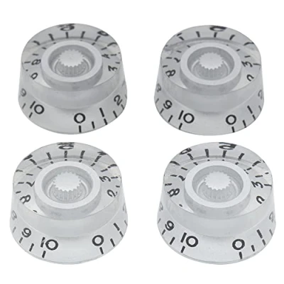 Abbildung von Musiclily Metrisch Gitarre Knöpfe Potiknöpfe Speed Knobs Volume Tone Potikopf für Epiphone Les Paul SG Import E Gitarre,Chrom mit schwarzer Zahl(4 Stück)