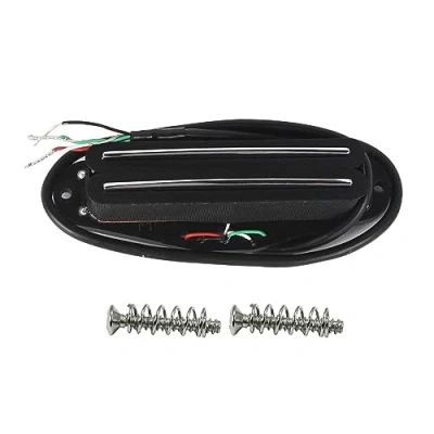 Abbildung von FLEOR Hot Rail Keramik Single Coil Sized Humbucker Pickup Mitte Tonabnehmer für ST E Gitarre, Schwarz