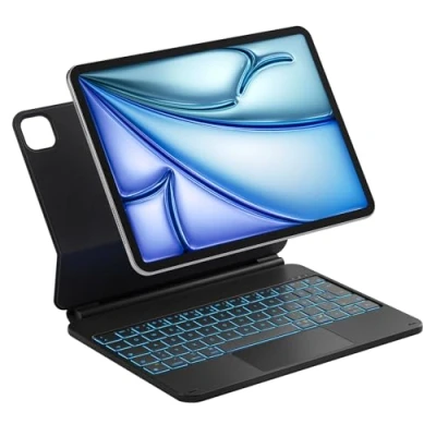 Abbildung von Inateck Magic Keyboardfür iPad Air 6/5/4 Gen, Pro 11 Zoll Tastatur (Freitragender Ständer, 7 Farbige Hintergrundbeleuchtung)