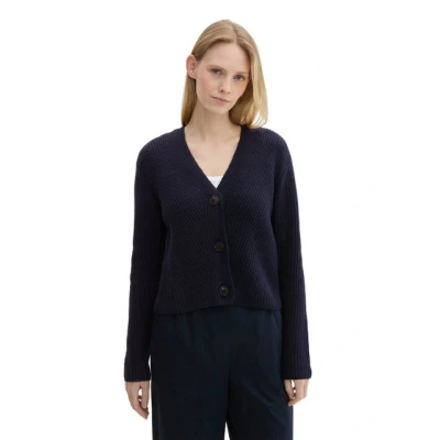 Abbildung von TOM Tailor MIT Aufgesetzten Taschen Strickjacke, Damen, Größe: XXL, Sky captain blue