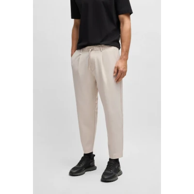 Abbildung von BOSS T Convertpleat Stoffhose, Herren, Größe: 48, Open beige four