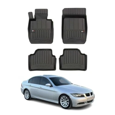 Abbildung von OMAC Gummi Fußmatten kompatibel mit BMW 3er E91 Touring 2005 2013 Premium Schwarz 4X
