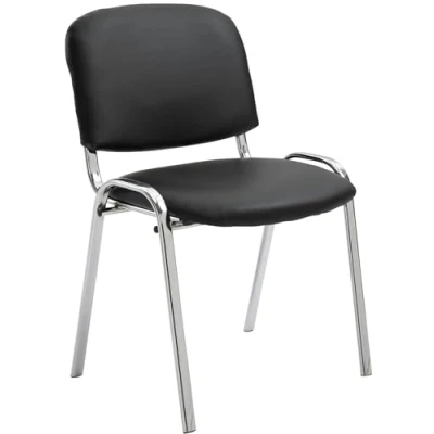 Abbildung von CLP Stapelstuhl Ken I Konferenzstuhl Mit Kunstleder Bezug Metall In Chrom Optik, Farbe:schwarz