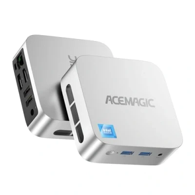 Abbildung von ACEMAGICIAN T8Plus Mini PC,12th Gen Ιntel Alder Lake N100 PC(bis zu 3,40 GHz),16GB LPDDR5 512GB M.2 SSD Computer with W11 Pro l Dual RJ45 4K HDMI*3 WiFi 5 für Zuhause/Büro/Schule