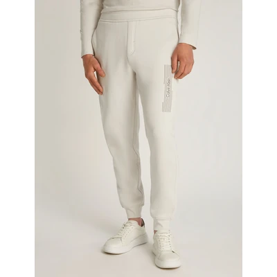 Abbildung von Calvin Klein Horizontal LOGO Sweatpants Jogginghose, Herren, Größe: Large, Silver birch