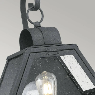 Abbildung von Elstead Lighting QN Heath M MB QUINTIESSE Wandleuchte E27 1x40W IP44 Aluminium schwarz fleckig, Glas klar L:15.2cm H:48cm B:33.1cm dimmbar
