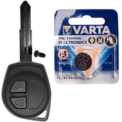 Abbildung von Autoschlüssel Funk Fernbedienung Austausch Gehäuse mit 2 Tasten + SZ11R Rohling Batterie kompatibel Opel Agila Suzuki SX4 Alto Swift Splash