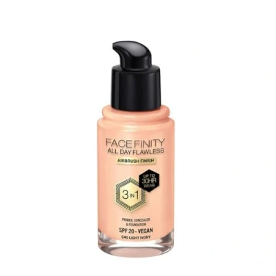 Abbildung von Max Factor All Day Flawless 3 in 1 Foundation Light Ivory 40 Primer, Concealer &amp; einem Für ein perfekt mattiertes Finish x 30 ml