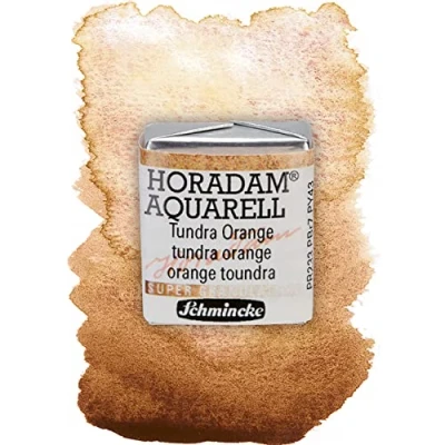 Abbildung von Schmincke HORADAM® AQUARELL, Super Granulation, 14 981 044 Tundra Orange, 1/2 Näpfchen, sehr stark granulierende Farbtöne, feinste, supergranulierende Aquarellfarben