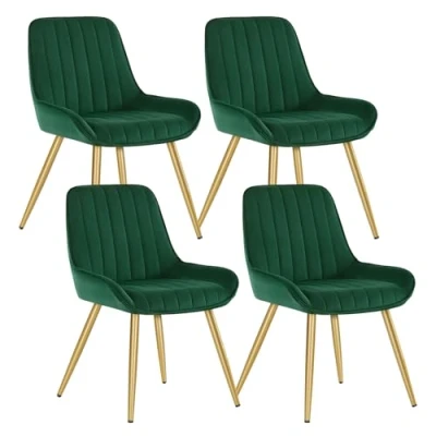 Abbildung von EUGAD Esszimmerstuhl (4 St), Retro, Sitzfläche aus Samt, mit Metallbeine