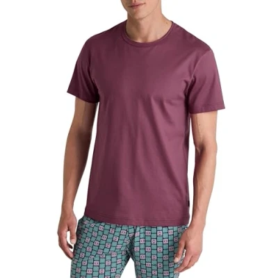 Abbildung von Calida RMX Sleep Weekend Kurzarm Nachtwäsche Shirt, Herren, Größe: Small, Mulberry red