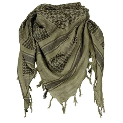 Abbildung von MFH Halstuch Halstuch, Shemagh, Supersoft, oliv schwarz, mit Fransen