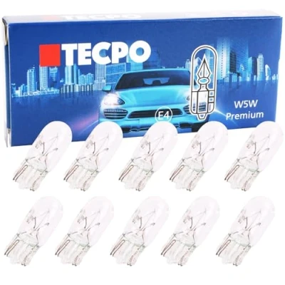 Abbildung von 10x Glassockel Glühbirnen W5W Standlicht Kennzeichenlich Autolampe T10 12V 5W