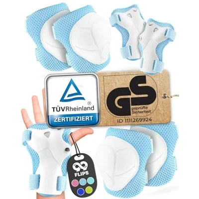 Abbildung von Protektoren Schoner Set Kinder TÜV Skateboard Schützer Scooter Knieschoner