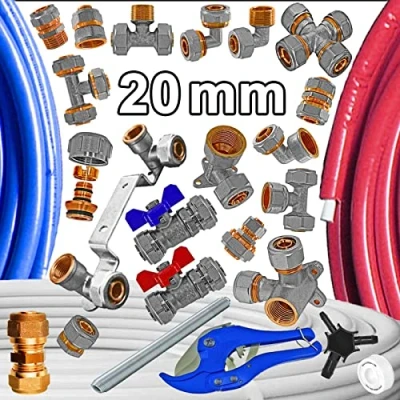 Abbildung von 20mm alle 20er Schraubfittings Komplettsystem für Aluminium Mehrschichtverbundrohr ∅ 20 x 2,0mm &gt;&gt;&gt; Übergangswinkel auf IG 20x2,0mm 3/4 Zoll