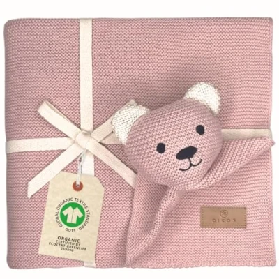 Abbildung von Babydecke DIKOS® SCHMUSE Bär Baby Geschenk Mädchen Junge Geschenkset, DIKOS, zur Geburt, PREMIUM Qualität, 100 % BIO Baumwolle, nachhaltig