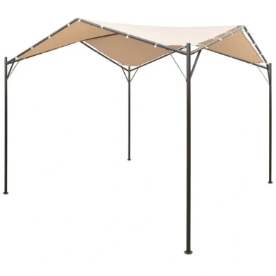 Abbildung von vidaXL Pavilion Partyzelt Überdachung Gartenzelt Bierzelt Festzelt Gartenpavillon Sonnenschutz Pergola Garten Terrasse 3x3m Stahl Beige