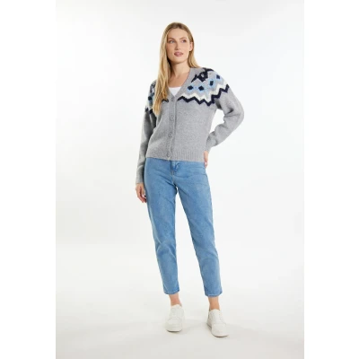 Abbildung von Dreimaster Eissegler Strickjacke, Damen, Größe: M/L, Grau mehrfarbig