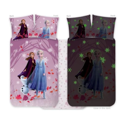 Abbildung von Disney Frozen Babybettwäsche Rosa, mit &amp; Glow in the Dark Effekt