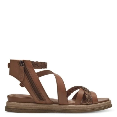 Abbildung von Tamaris Plateausandalette, Damen, Größe: 38, Cognac Schuhe