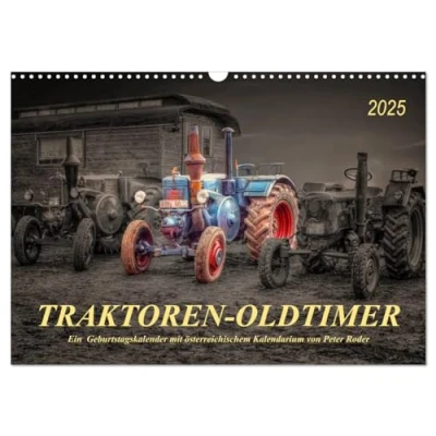 Abbildung von Traktoren Oldtimer (Wandkalender 2025 DIN A3 quer), CALVENDO Monatskalender