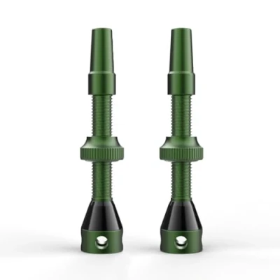 Abbildung von Shredr. Tubeless Ventile Set Presta Für Schlauchlos Reifen Superleichtes Alu, bunt eloxiert, französisches Ventil Normale Felgen (dunkelgrün, 44mm)