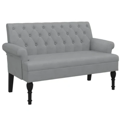 Abbildung von vidaXL Sitzbank mit Rückenlehne Hellgrau 120x62x75,5 cm Stoff