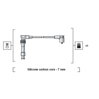 Abbildung von MAGNETI MARELLI 941318111050 Zündkabelsatz OPEL: Calibra A, Vectra B Limousine, Omega Limousine